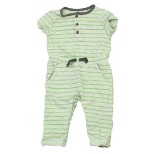 Focus Girls Gray | Green Stripes Romper size: 6 Months